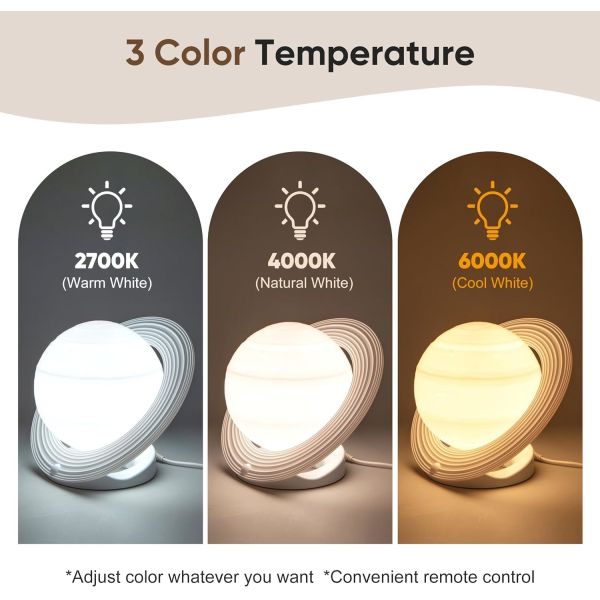 UV Free 10000 Lux Light Therapy Lamp with Adjustable Brightness and Timer for SAD Treatment
