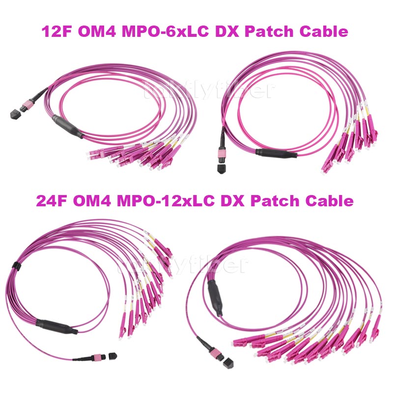 кабель MPO проламывания 3.0mm OM4 LSZH MPO к кабелю заплаты волокна LC