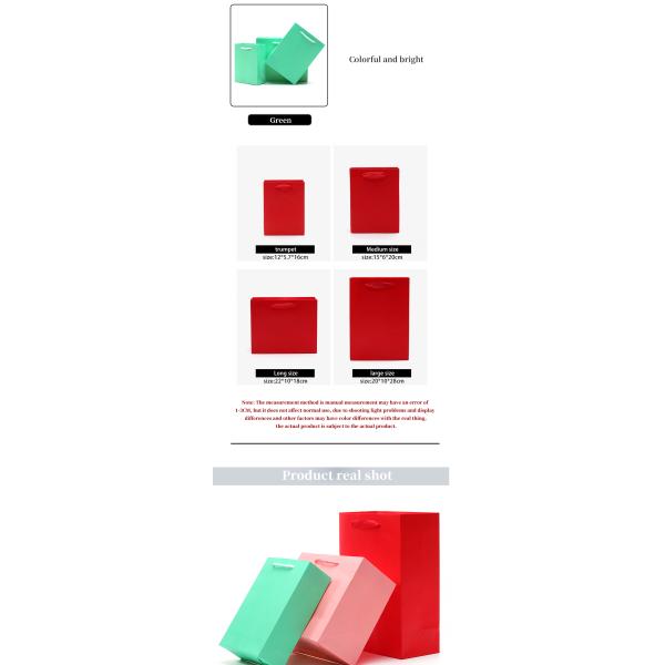 Chic Plain Macaron Color Cardboard Tote Bag Gift Treasure Packaging