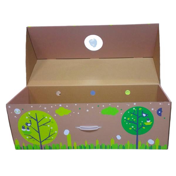 Custom Cardboard Paper Packaging Box With PP Handles Flower Packaging Box