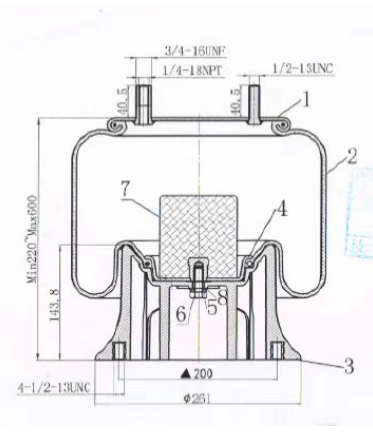 Trailer Air Spring Pour Hendrickson Trailer S6195 Neway 90557086 Croix numéro de pierre de feu W01-358-9192 Goodyear 1R12-185 pour VKNTECH 1K9192-1
