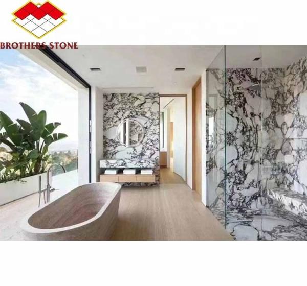 Modern Calacatta Viola White Marble with Purple Vein Slabs Elevate Your Dining Room Table Set Kitchen Countertop Bathroom Staircases