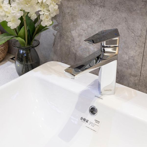ARROW Polished Copper Main Body Basin Mixer Faucet with Ceramic Valve Core and Metered Function