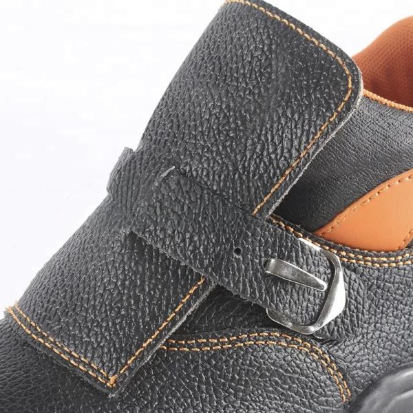 Steel Toe Welding Safety Shoes No Lace Mens Leather Work Boots Durable