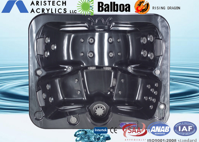 Square acrylic whirlpool massage outdoor hydro hot tub for 3 - 4 adults, OEM / ODM offer