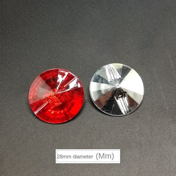 Modern-Style Red Acrylic Round Resin Button Flat Back Crystal Decorative for Kitchen Bathroom Dining and Living Room