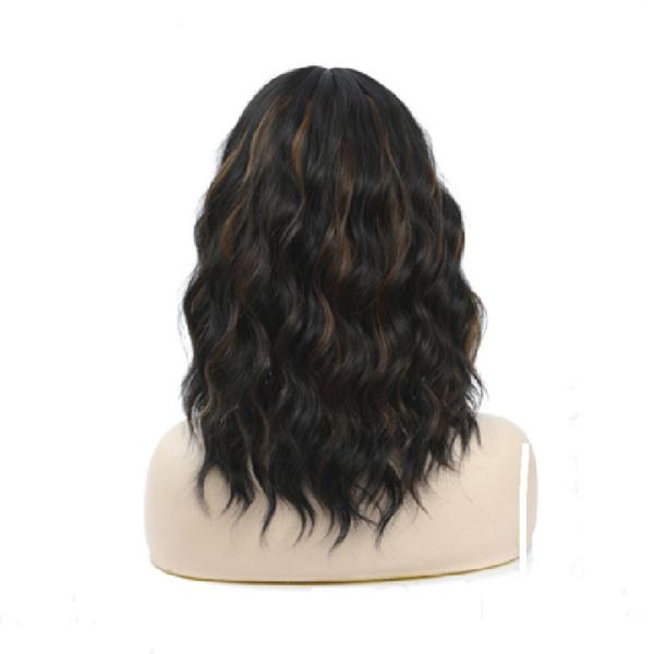 Machine Made 100% Virgin Cuticle Aligned Human Hair Loose Wave Curly Blunt Bangs Wig