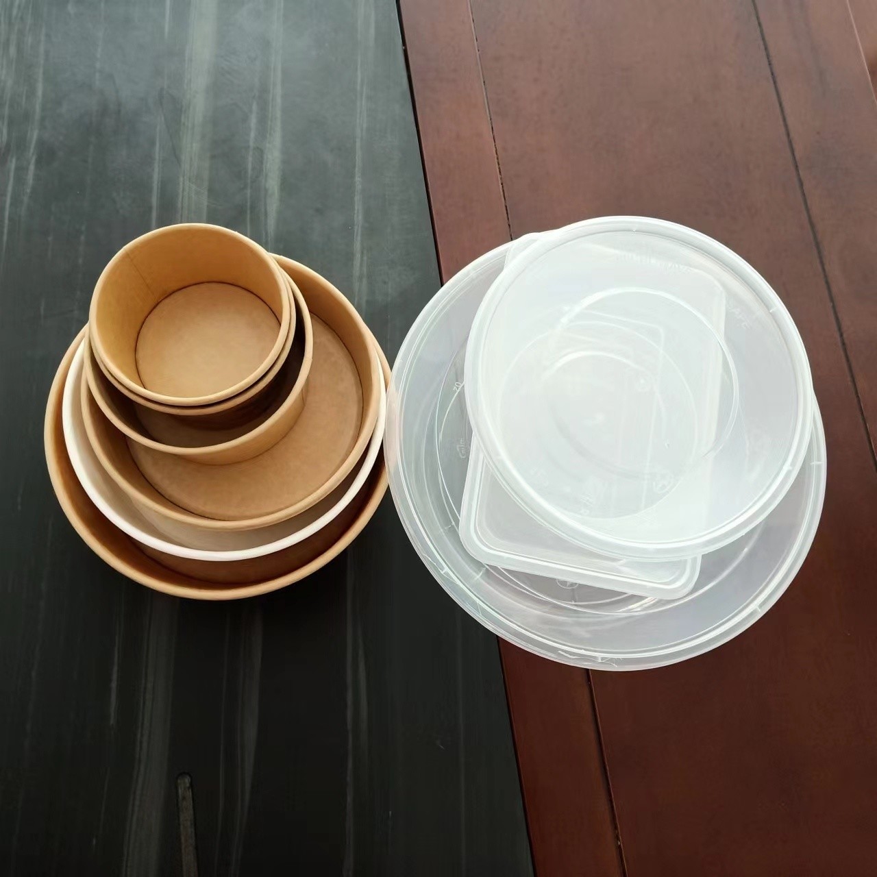 Customized Disposable Lunch Bowl Takeaway Paper Boxes for Fast Food Salad Fried Rice