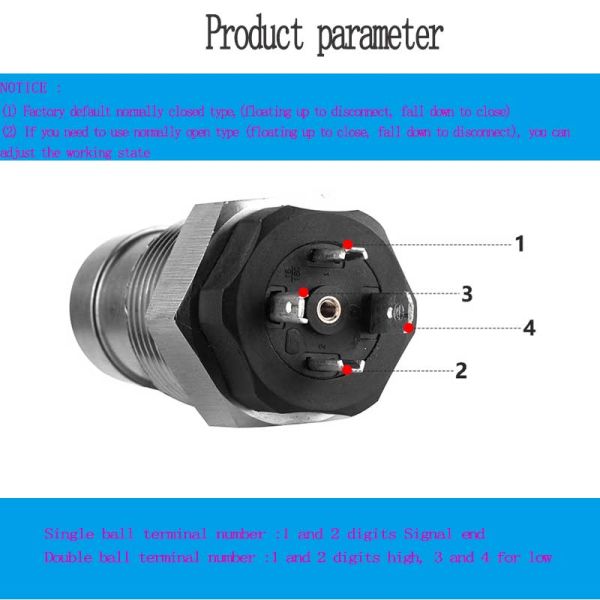 Vertically Mounted Stainless Steel 304 Magnetic Float Level Switch with 0-800mm Length for Pool Buffer Tank