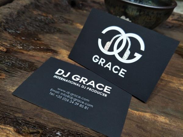 Laser Silver Foil Gilded Edge Business Cards , Black Velvet Business Cards