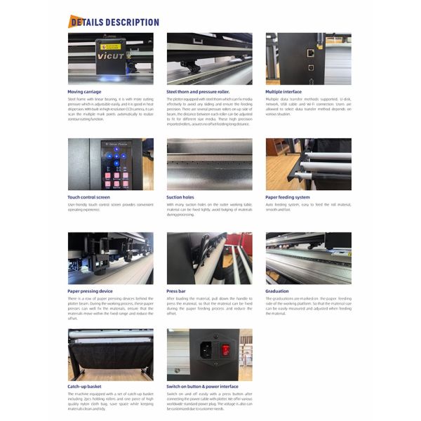 Self Adhesive Vinyl Plotter Vinyl Sticker Cutting Automatic Contour Cutter Plotter VC160