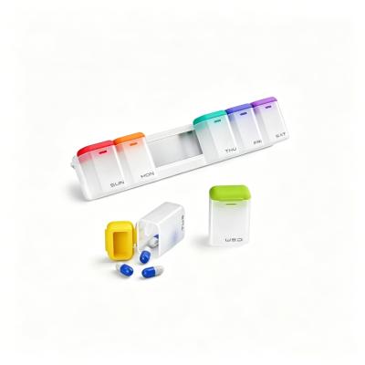 7 Day Pill Box, Magnetic Detachable Weekly Medicine Organizer, Bulk Portable Vitamin Storage Container