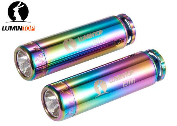 Personalized Mini LED Flashlight Glowing Tritium Tube Chromatic Body
