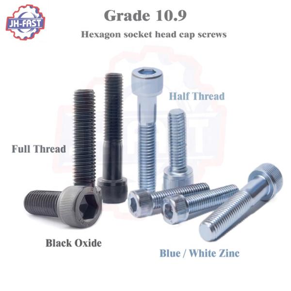 Black White Zinc Plated Hex Socket Head Allen Bolt M6 M8 x 45 Stainless DIN 912 Screw