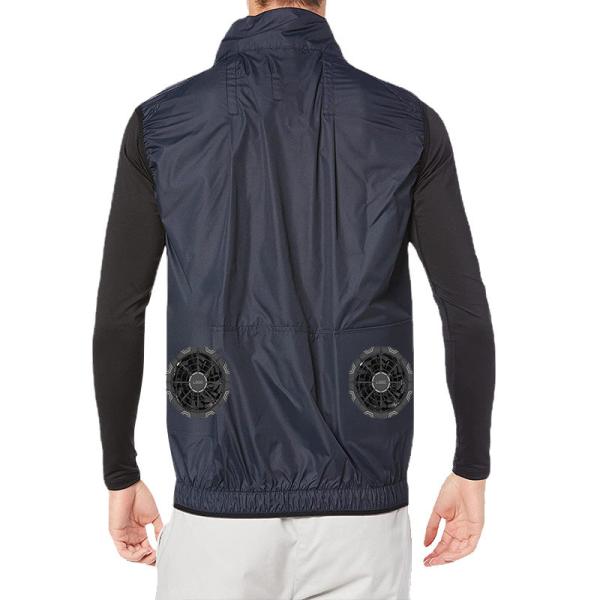 Black Air Conditioning Clothing Fan Cooling Jacket Under Hot Weather 100% Polyester