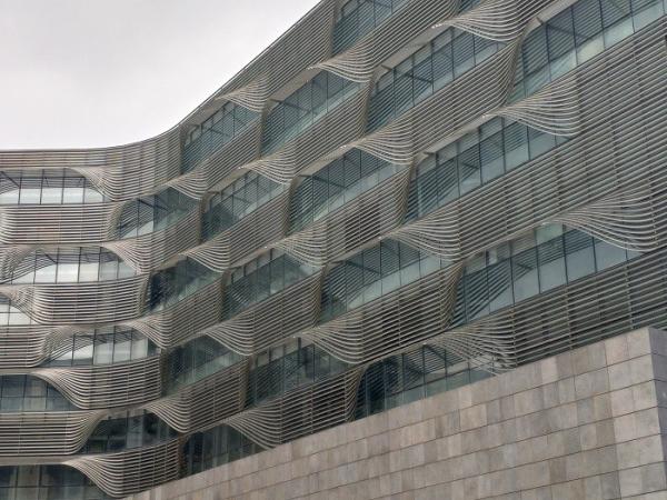Round Edges Irregular  Wire Mesh 0.38MM Laminated Glass Panels