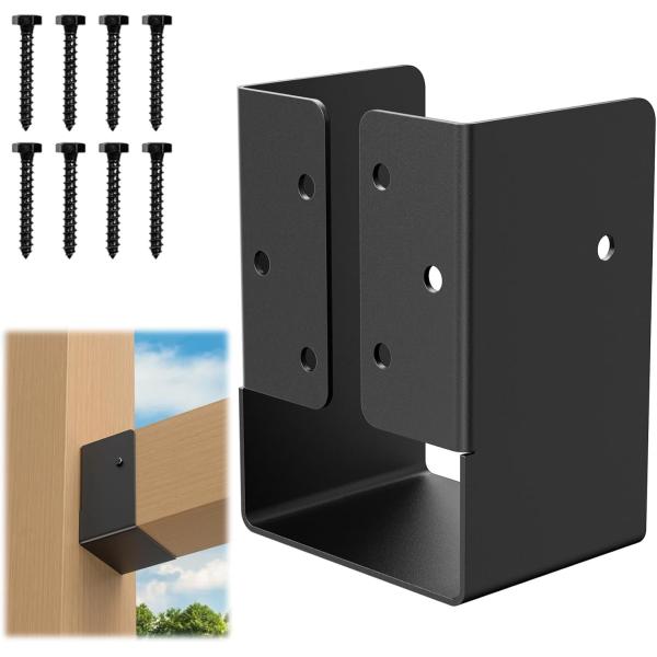 En el exterior de la brida oculta de vigas de soporte Q235B de acero en polvo recubierto para 4X6 viga