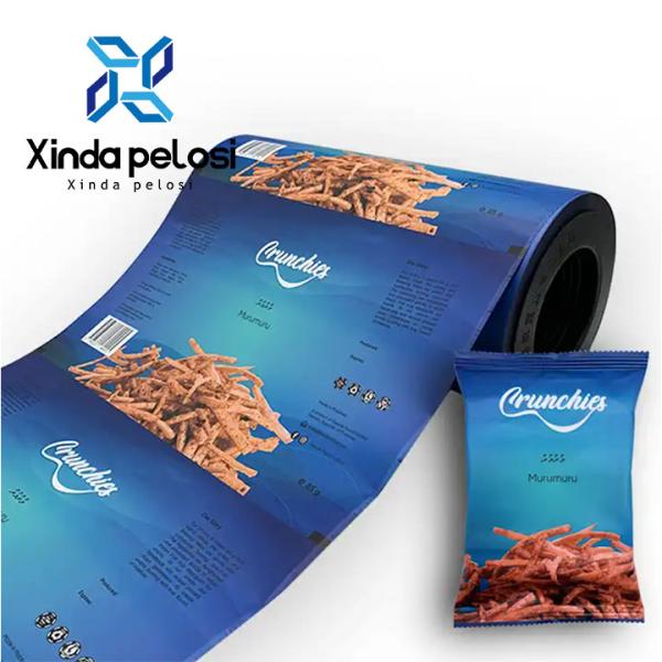 Custom Printing Plastic Film Roll Packaging For Chips Food Grade Sachet Machine