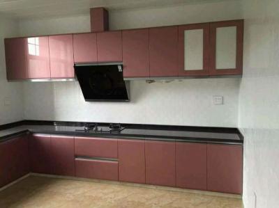 High glossy lacquer kitchen cabinet,Project kitchen cabinet，Purple MDF door panel