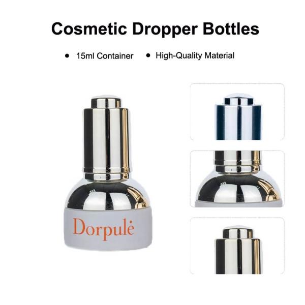 20ml White Cylindrical Smooth Glass Bottle With Golden/Silver Drop For Empty Dropper Bottle