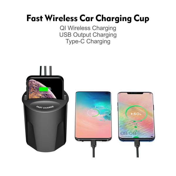 Qi Smart Phone Car Wireless Charging With USB 5V/2A Charging