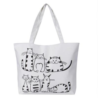 Printed Cartoon Custom Shoulder Bags for women , Zippered Tote Bag