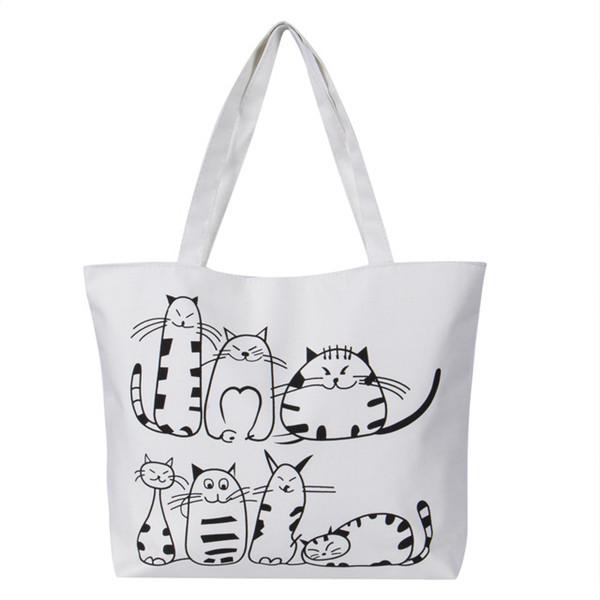 Printed Cartoon Custom Shoulder Bags for women , Zippered Tote Bag