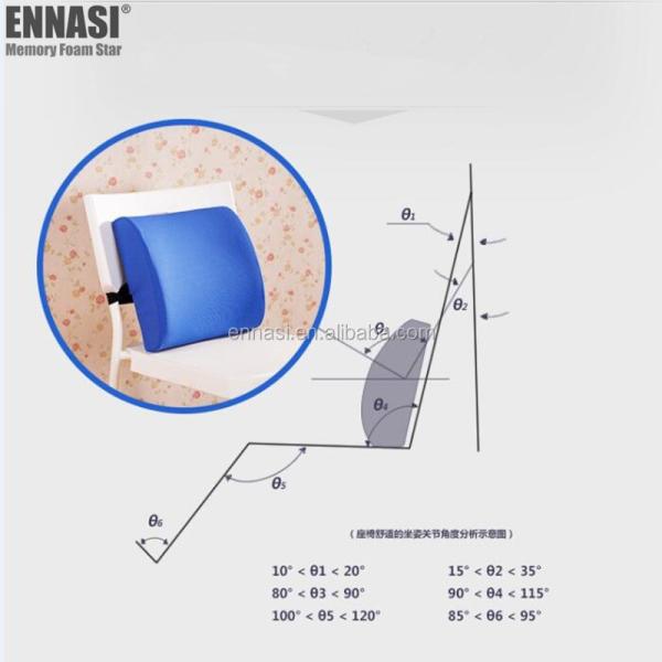 Office Chair Car Seat Memory Foam Lumbar Support Massage Cushion for Embroidery Logo