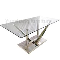 Serie de plata de la mesa de comedor del vidrio 201 bajos de la sala de estar de los muebles de acero inoxidables del hotel