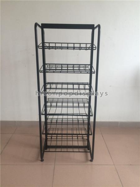 High End Clothing Store Fixtures 5 Shelves Double Sided Display Stand For Caps