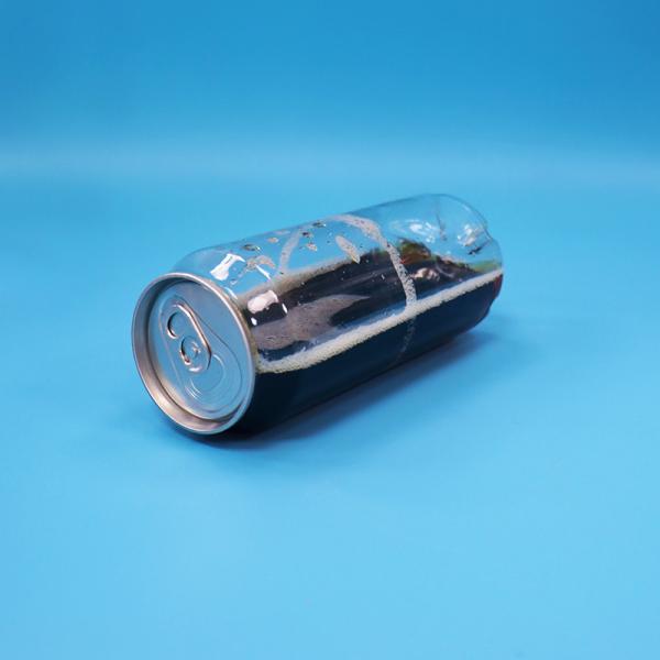 Sealable Empty Transparent PET Soda Beverage Can Easy Open Aluminium Lid 500ml 330ml