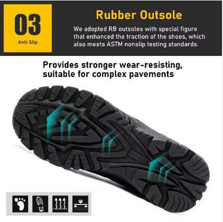 Lightweight Breathable Deodorant Work Shoes Summer Safty Shoes Men Safety Shoes With Rubber Bottom
