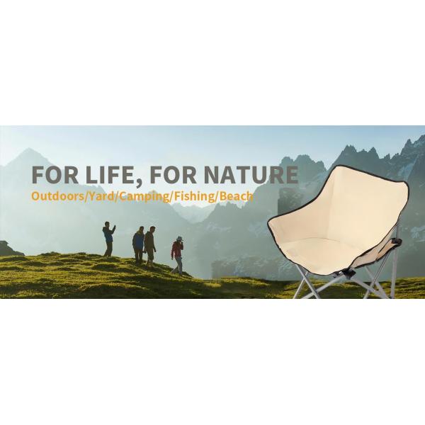 Portable Folding Padded Camping Chair For Lawn Camp Hiking Beach Sports Hunting, Beige