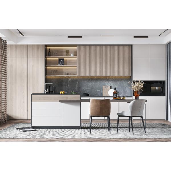 Luxury Style Kitchen Cabinet With Acrylic Lacquer Door Plywood For Villas