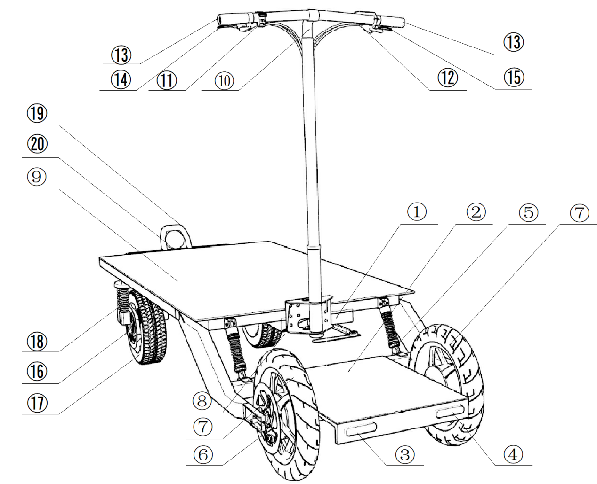 Воздух охладил электрическую нагрузку тележки 300kg велосипеда пива скутера