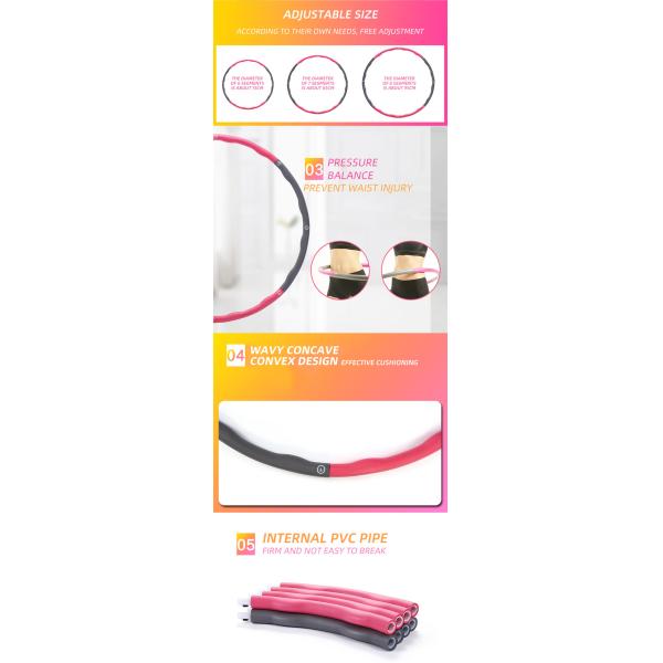 Detachable Massage Hula Hoops 73cm 84cm 96cm Otional