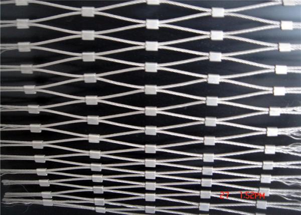 Ferrule Type Stainless Steel Wire Rope Mesh / Green Wall Mesh CE Approved