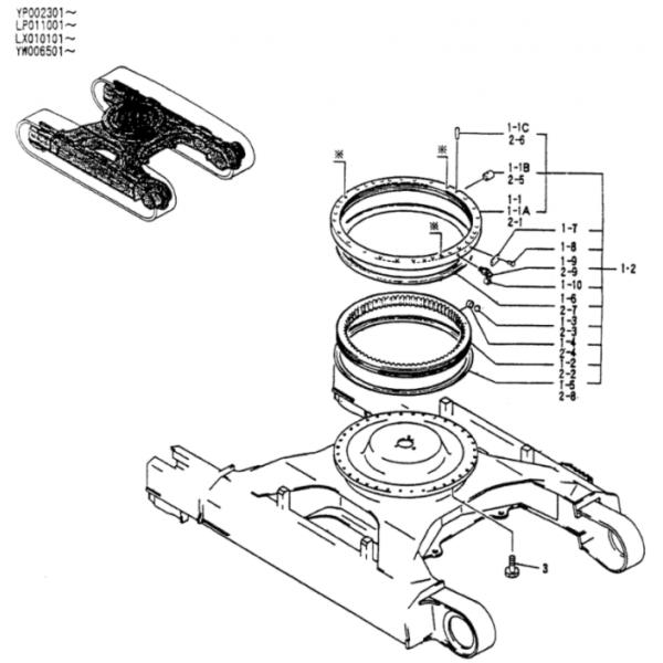 SK75UR OEM Digger Excavator Swing Bearing Slew Ring 2425U261F1