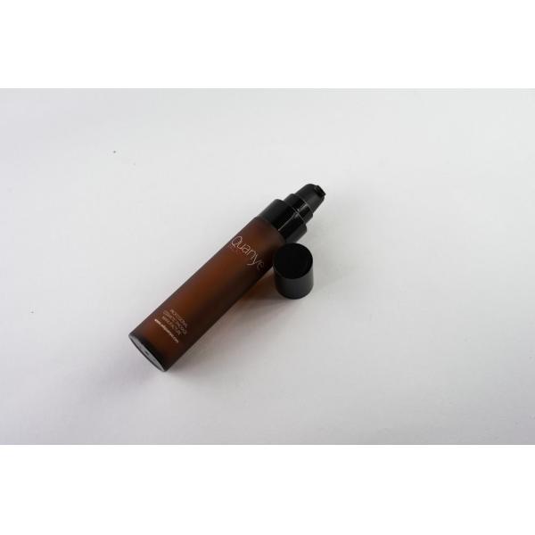 ブラウンの細い化粧品の小さいびん/表面の印刷の空気のないディスペンサーのびん