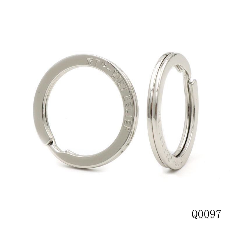 Quality Metal Key Chain Key Ring Custom Logo Metal Split Ring with Chain One Inch Keychain Rings