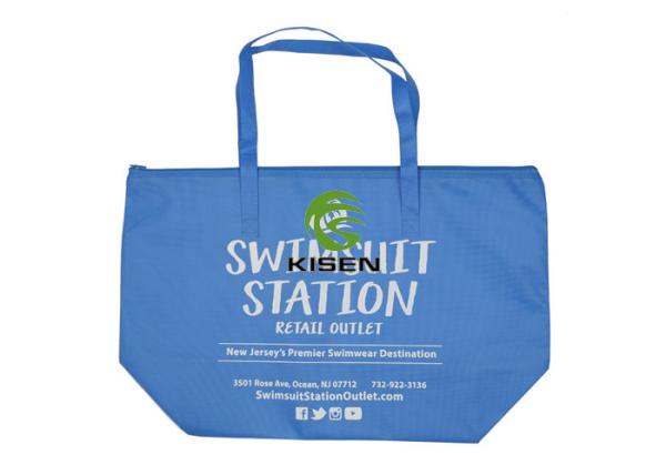 Zippered Resealable Polypropylene Bags , Blue Polypropylene Shopping Bags