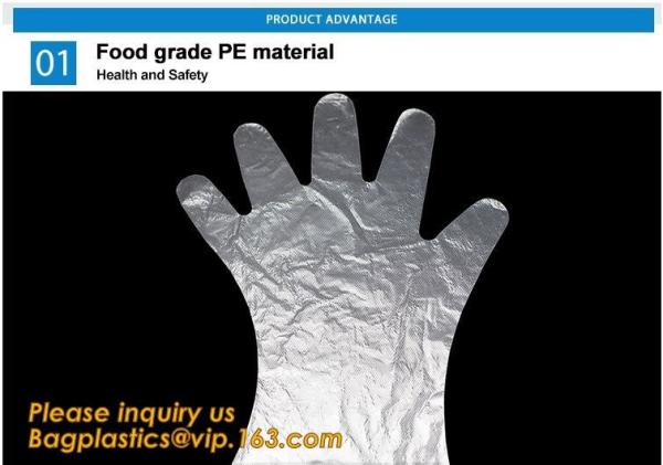 Disposable PE elbow length gauntlets gloves,disposable plastic PE glove with high quality for medical glove bagplastics