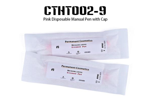 Pink Color Disposable 3D Eyebrow Embroidery Pen with Medical Bag Packing