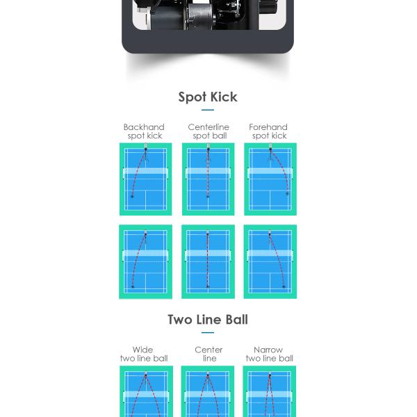 Máquina de alimentação do badminton de controle remoto de 180 bolas