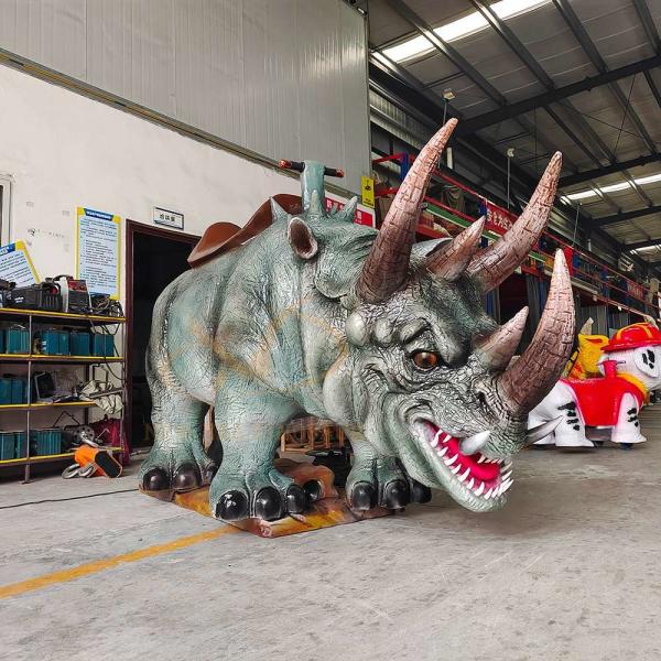 Rinoceronte scooter eléctrico animatrónico paseo en para parques de diversiones 100kg carga