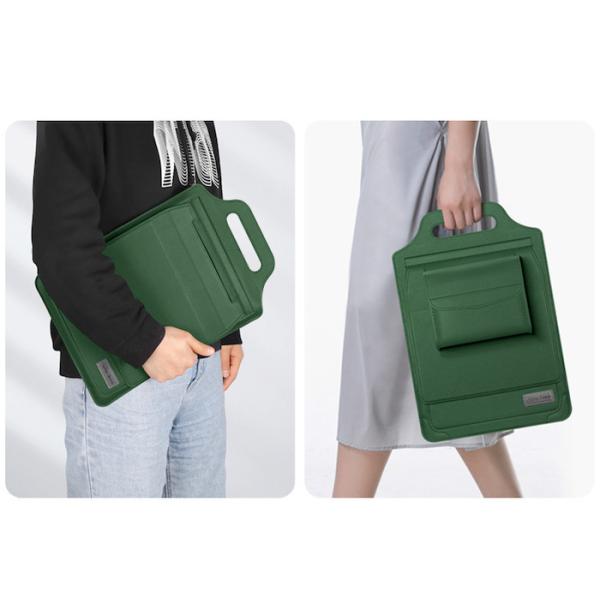 High Standard 13'' Green PU Multi Purpose Laptop Sleeve Bags With Zipper Pouch