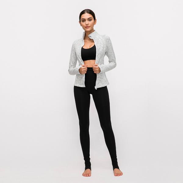 210gsm Digital Printing Gym Running Yoga Womens Sports Jacket With Thumb Holes