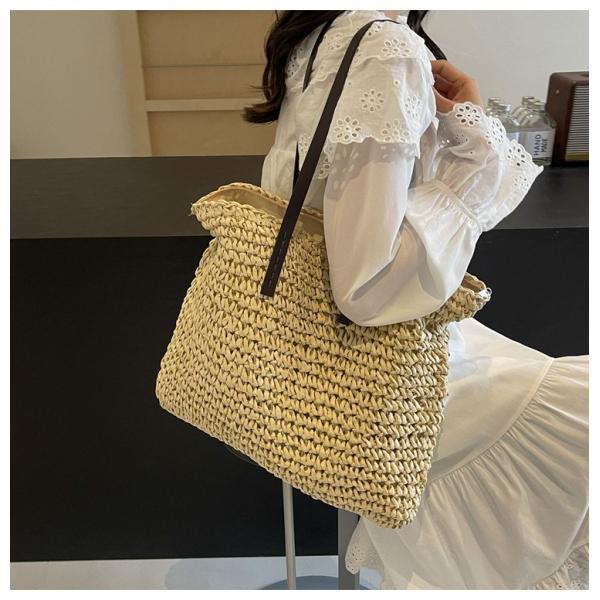 High Quality Wholesale Women'S Summer Crochet Raffia Straw Bag Handmade Designer Open Shoulder Bag Crochet Beach Bag for Women Summer Beach Totes Bag Women Crochet Purses Rattan Earrings