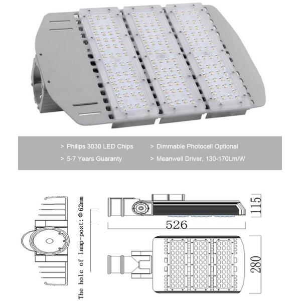 5 years warranty Meanwell driver IP65 5000K 6000K 130Lm/W 150W LED Street Lights