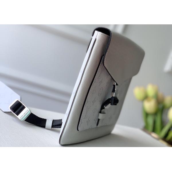 Leather Message Tote Ladies White Cross Body Bag Monogram Eclipse